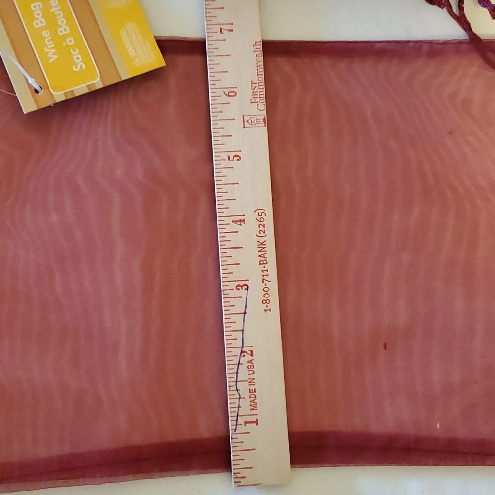 10 Burgandy Organza Wine Bags
